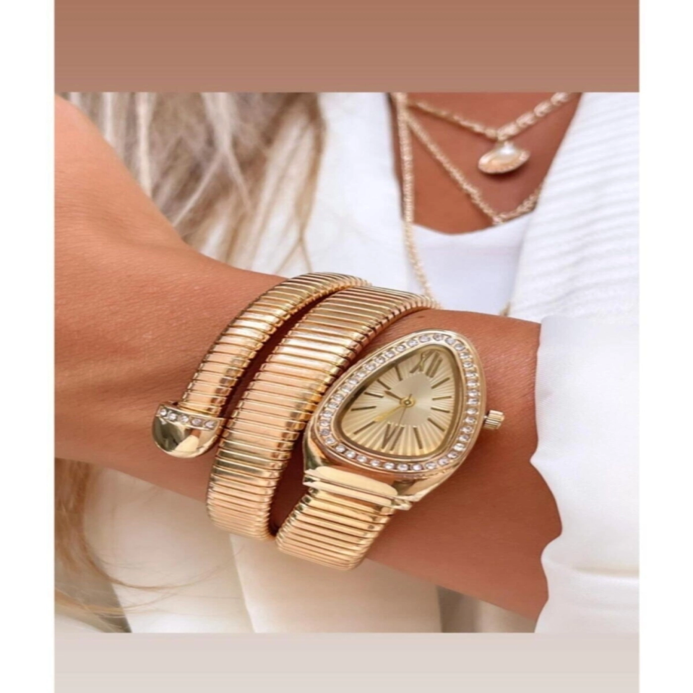 Yılan Model Bayan Kol Saati Rose Gold