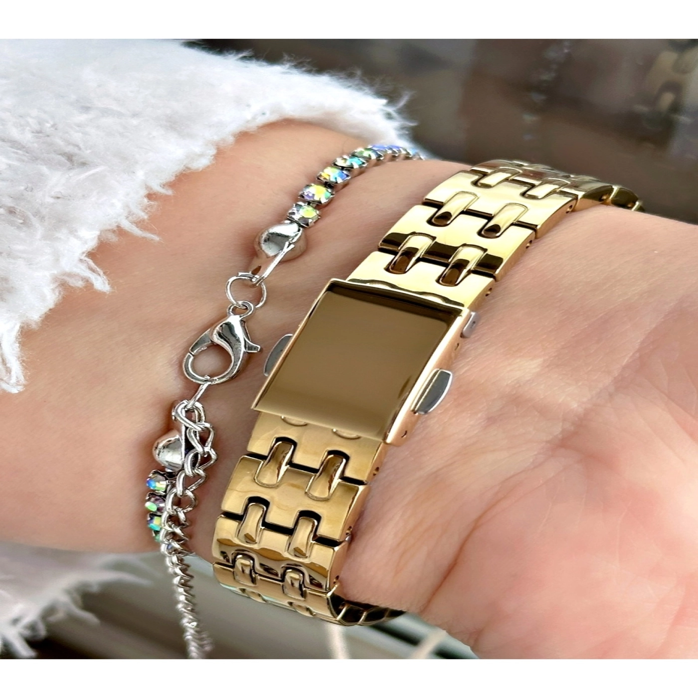 FERRUCCİ YEŞİL KADRANLI TAŞLI KARE GOLD METAL KADIN hover