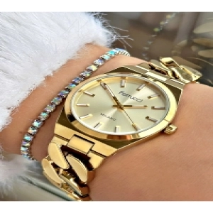 ZİNCİR KORDONLU GOLD KADIN METAL KOL SAATİ