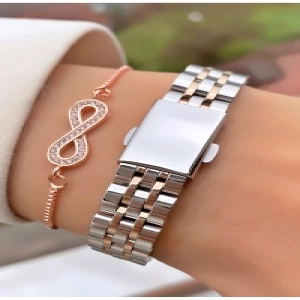 Ferruci Marka Rose Gümüş Renk Çelik Kordon 2 Yıl Garantili Kadın Kol Saati - Bileklik