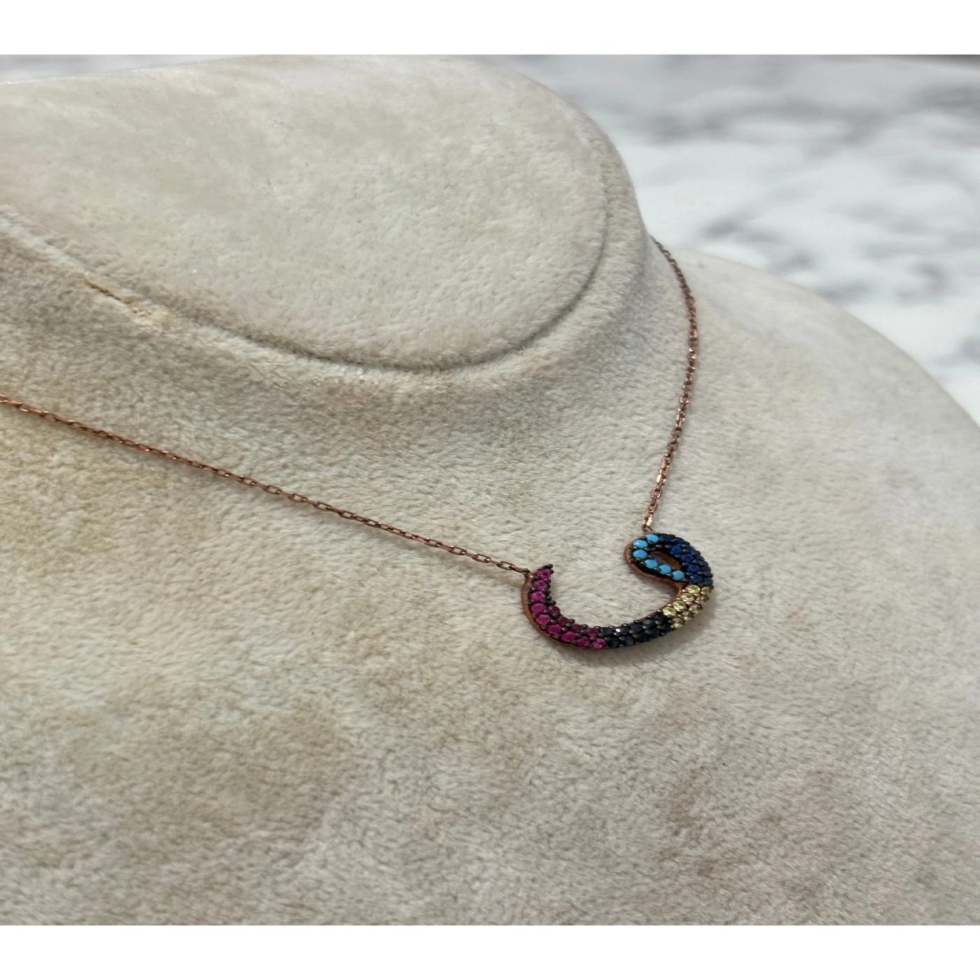 925 Ayar Gümüş Rose Gold Modeli Gümüş Kolye