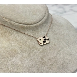 925 Ayar Gümüş Rose Gold Fil Modeli Gümüş Kolye