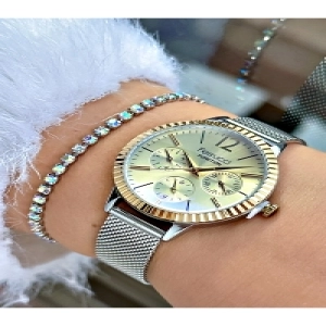 FERRUCCİ FUNCTION GOLD GÜMÜŞ HASIR KADIN KOL SAATİ