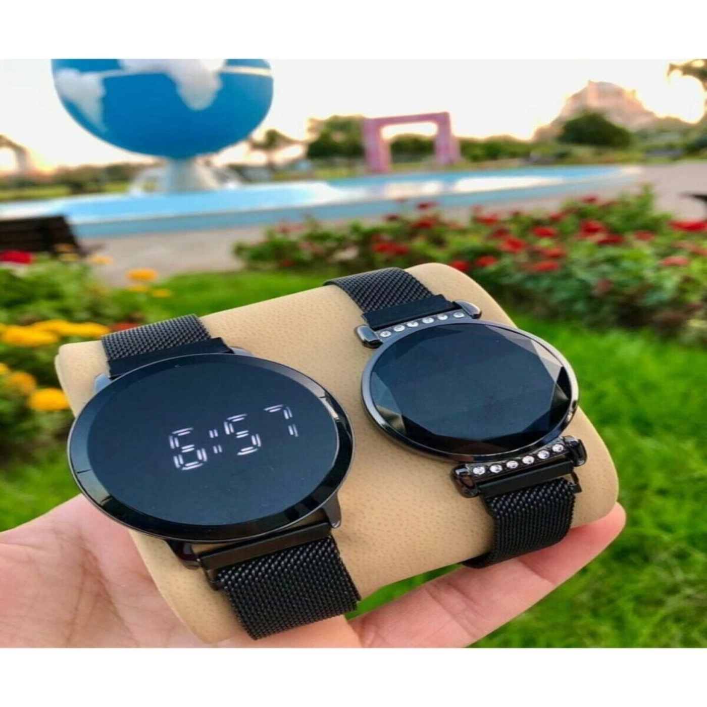 Led Çift Kol Saatleri Sevgili Saati Dokunmatik Ekranlı Saat