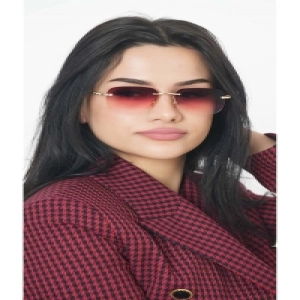 Çerçevesiz Geometrik Lüks Kadın Güneş Gözlüğü