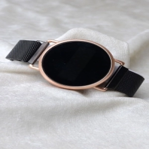 Unisex Siyah Mıknatıslı Dokunmatik Kol Saati XT250100