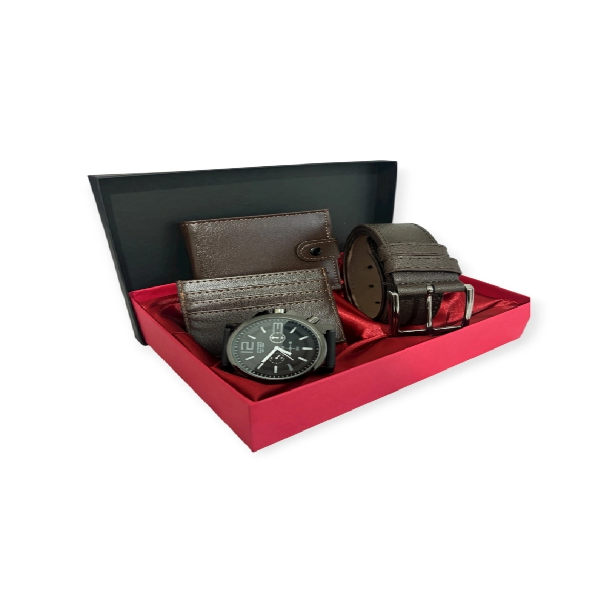 Premium Serisi Lüks Deri Özel Tasarım Yatay Patlı Cüzdan Kartlık Saat Ve Kemer Seti