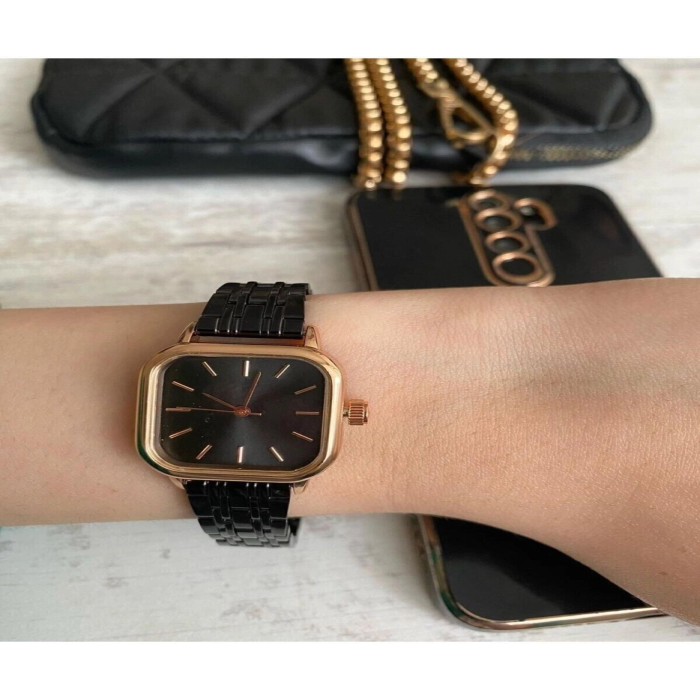 Minimal Kare Kadran Çelik Kordon Retro Kadın Kol Saati hover