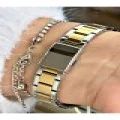 FERRUCCİ TAŞ RAKAMLI YEŞİL KADRANLI GOLD GÜMÜŞ METAL KADIN KOL SAATİ