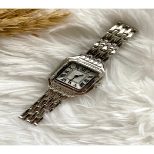 Kare Kasa Roma Rakamlı Kadın Vintage Kare Mini Gümüş Kol Saati / Retro Cart Series bb0108