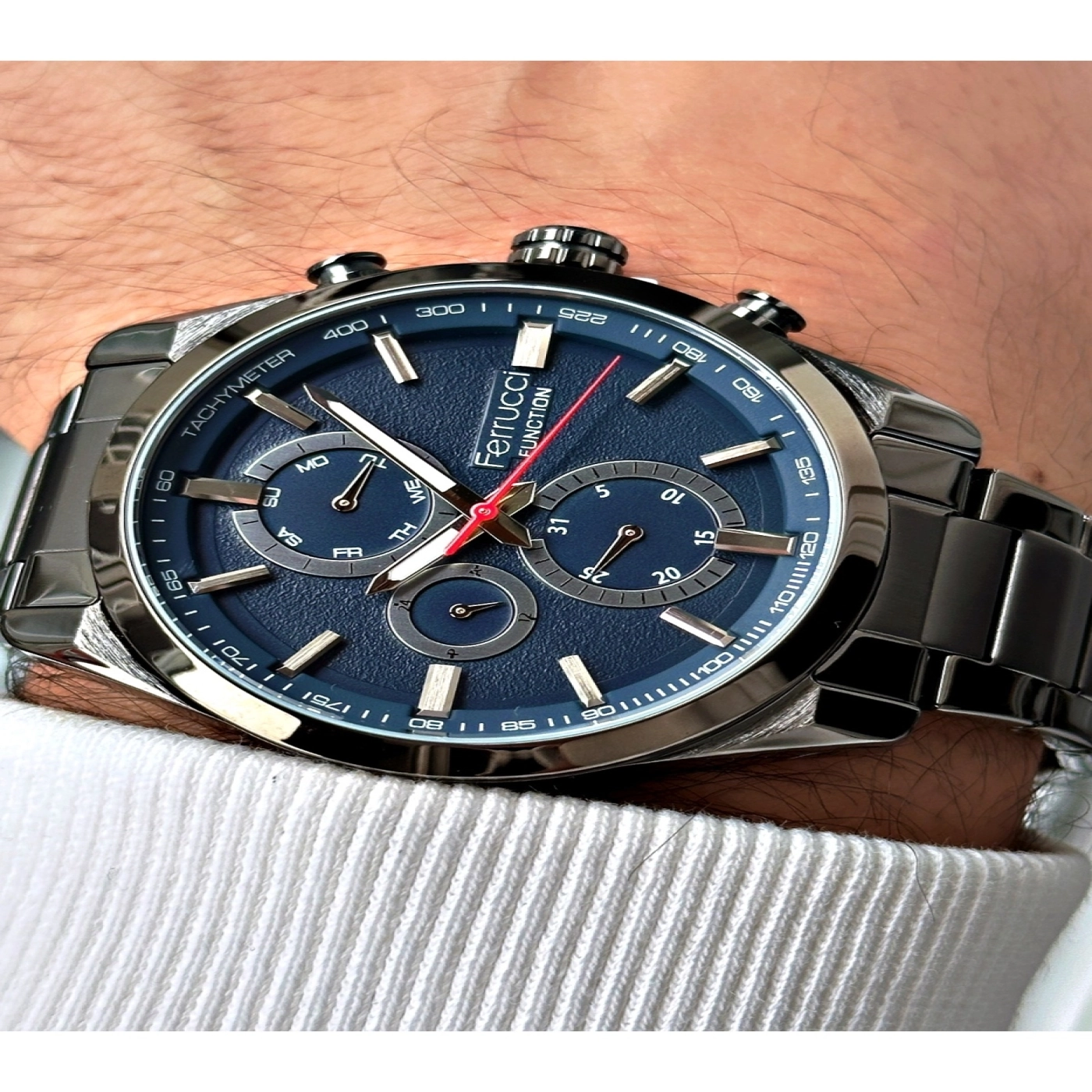 Function Fonksiyonlu 3 Atm Su Geçirmez Çelik Kordon Erkek Kol Saati hover