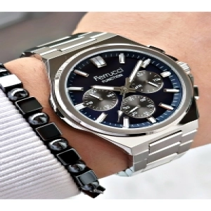 FERRUCCİ LACİVERT KADRANLI FUNCTION GÜMÜŞ METAL ERKEK