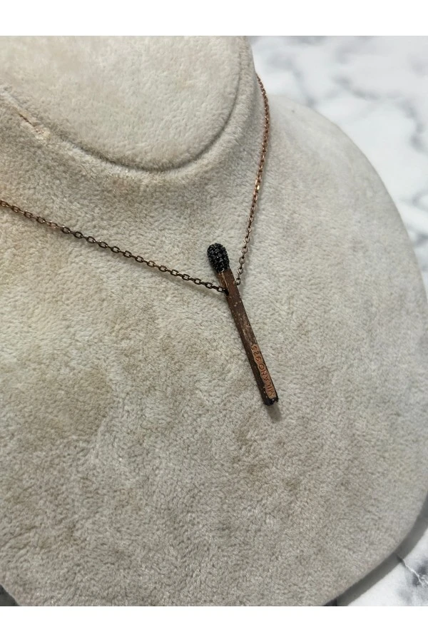 925 Ayar Gümüş Rose Gold Mikrofon Modeli Gümüş Kolye