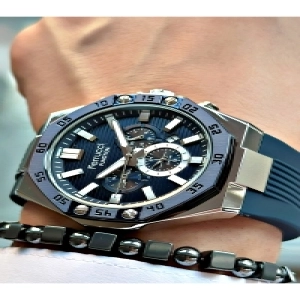 Functıon Lacivert Kadranlı Lacivert Silikon Erkek Kol Saati