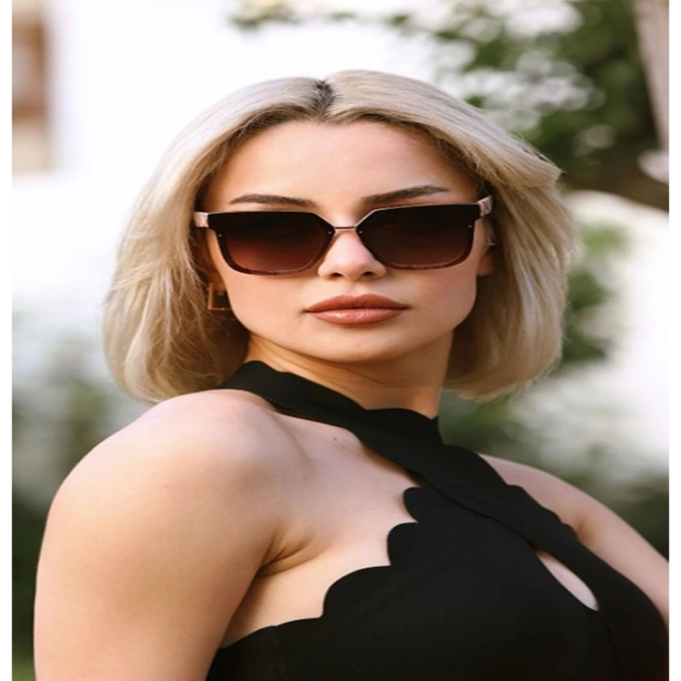 Geometrik Lüks Tasarım Kadın Güneş Gözlüğü