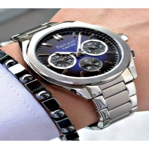 FERRUCCİ FUNCTION LACİVERT KADRANLI GÜMÜŞ METAL ERKEK KOL SAATİ