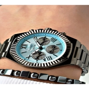 FERRUCCİ ROMA RAKAMLI MAVİ KADRANLI FUNCTION KOYU GRİ METAL ERKEK KOL SAATİ