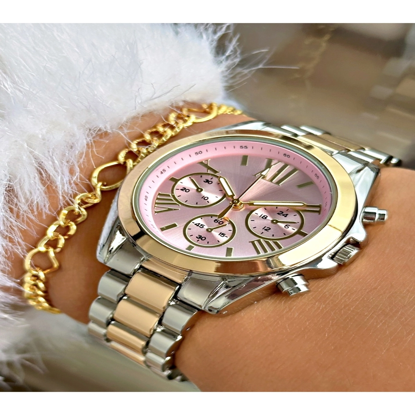 Roma Rakamlı Lüks Özel Seri Metal Kordon Kadın Kol Saati-Bileklik Hediyeli hover