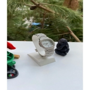 Metal Kordonlu Taşlı Gümüş Renk (SADECE SAAT) Kadın Kol Saati