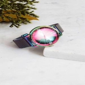 Rainbow Unisex Kol Saat Bay Çelik Kasa Mıknatıslı Kordon Analog Kol Saati