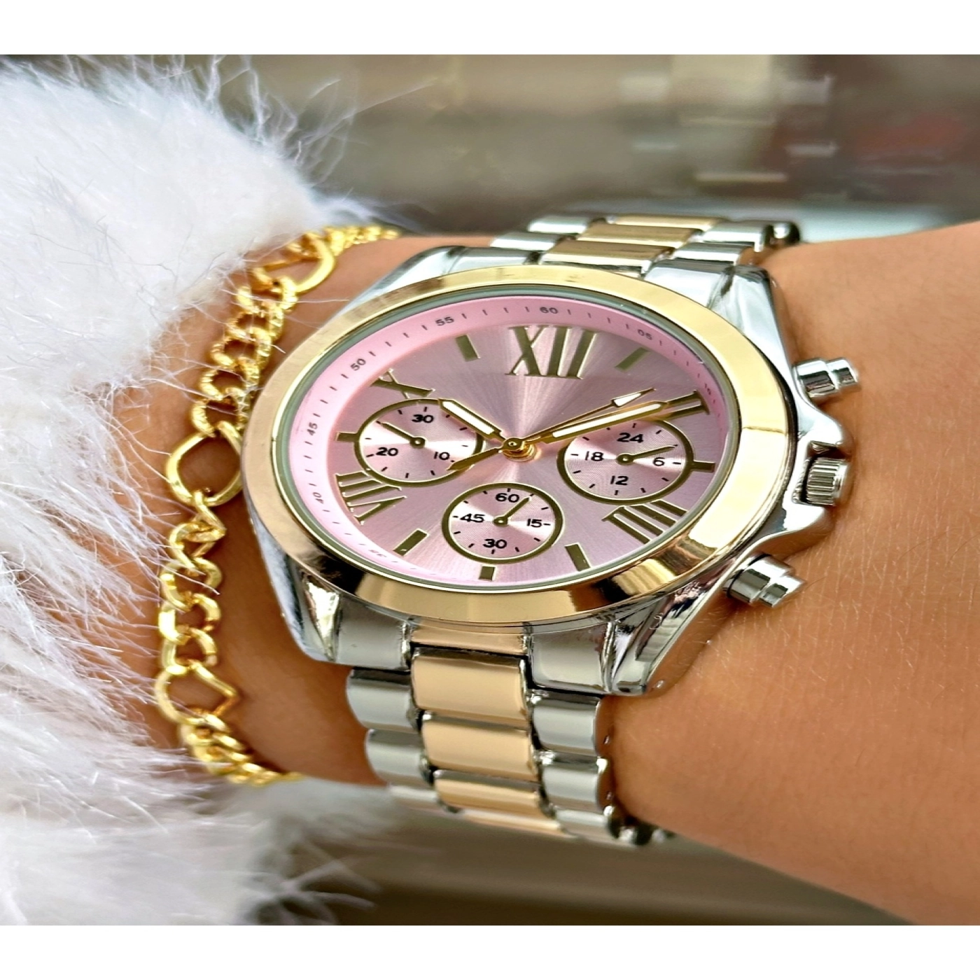 Roma Rakamlı Lüks Özel Seri Metal Kordon Kadın Kol Saati-Bileklik Hediyeli