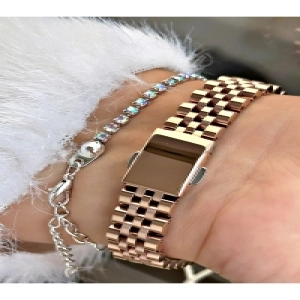 YEŞİL KADRAN TAŞ RAKAMLI ROSE KADIN METAL KOL SAATİ