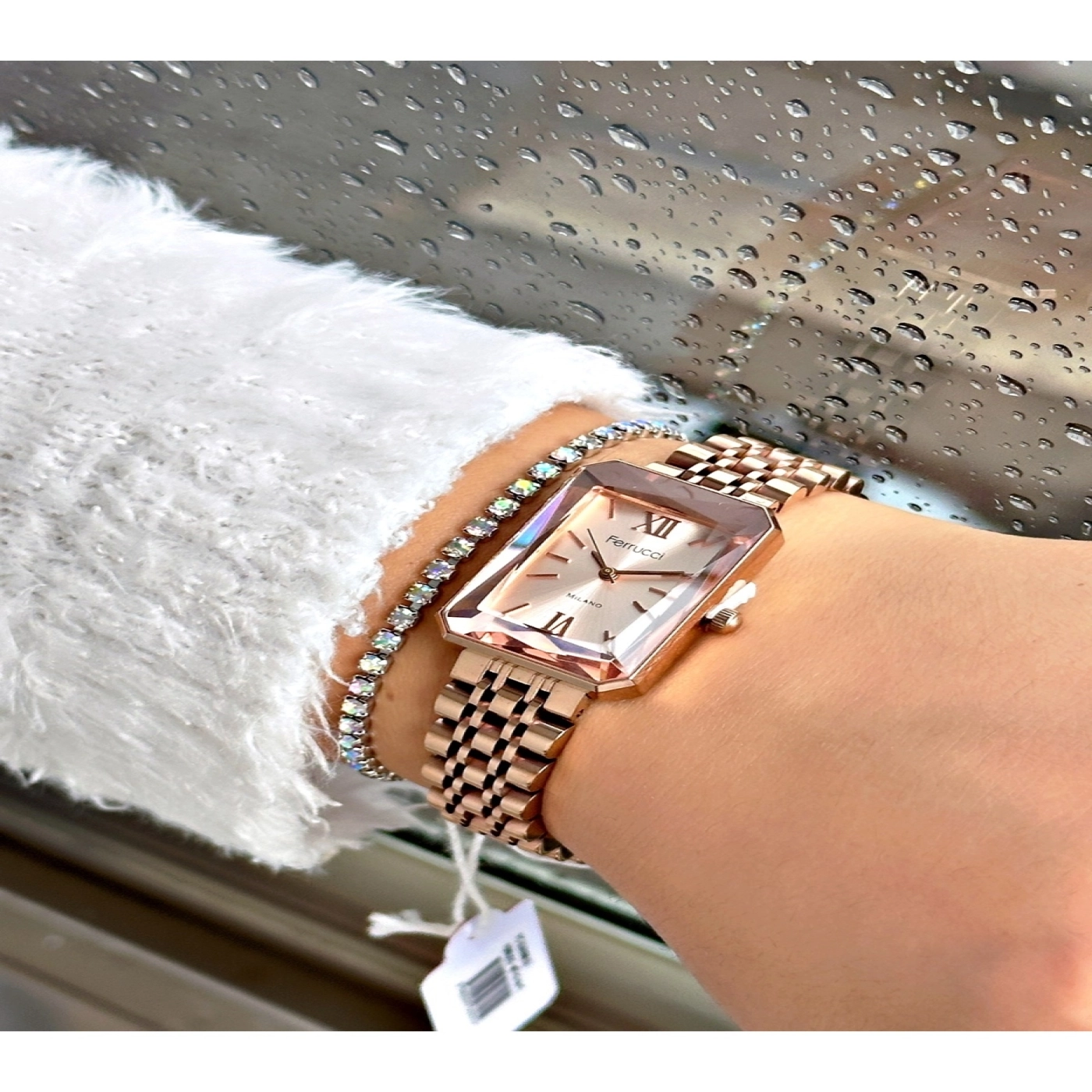 FERRUCCİ KESME CAMLI ROSE METAL KADIN KOL SAATİ hover