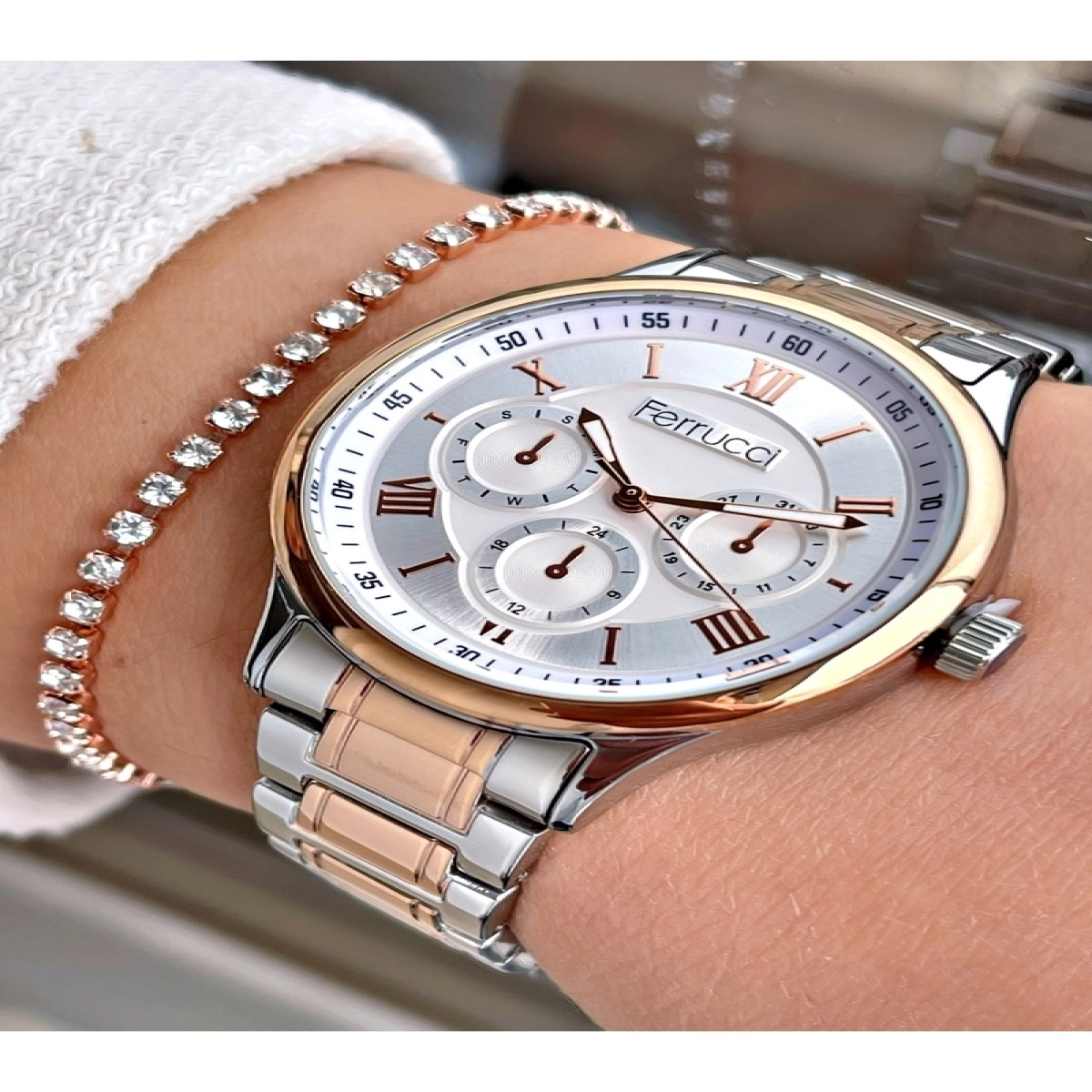 Rosegold-gümüş Renk Çelik Kordon Kadın Kol Saati Bileklik Hediyeli