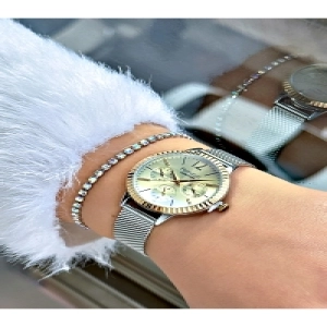 FERRUCCİ FUNCTION GOLD GÜMÜŞ HASIR KADIN KOL SAATİ