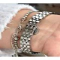FERRUCCİ KESME CAMLI KARE GÜMÜŞ METAL KADIN KOL SAATİ