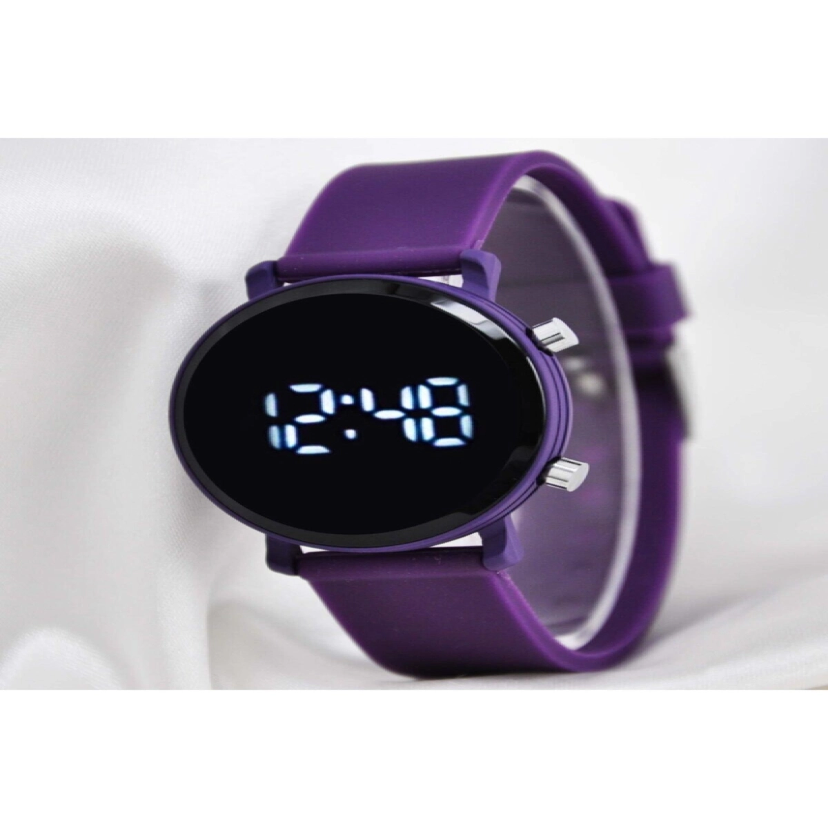 Mor Renk Silikon Kordonlu Muhteşem Tasarım Trend Led Kadın Genç Kız Kol Saati Su-101-002