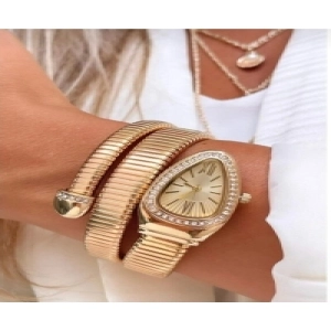 Yılan Model Kadın Kol Saati Gold