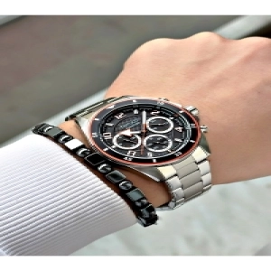 FERRUCCİ SİYAH TURUNCU KADRANLI FUNCTION GÜMÜŞ METAL ERKEK KOL SAATİ