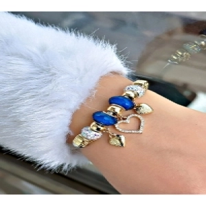 Limited Edition Serisi Özel Tasarım Lüks Kalpli Paslanmaz ve Kararmaz Çelik Bileklik