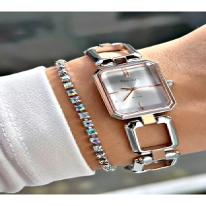 KARE ROSE GÜMÜŞ METAL KADIN KOL SAATİ