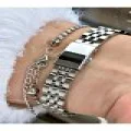 FERRUCCİ RAKAMLARI TAŞLI GÜMÜŞ KARE METAL KADIN KOL SAATİ