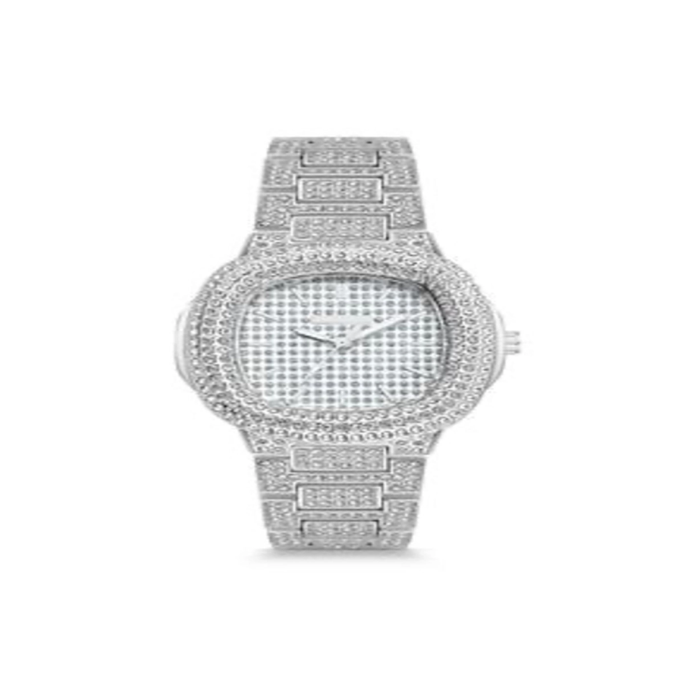 Yüksek Kalite Çelik Kadın Gümüş Taşlı Parlak Kuvars Kol Saati