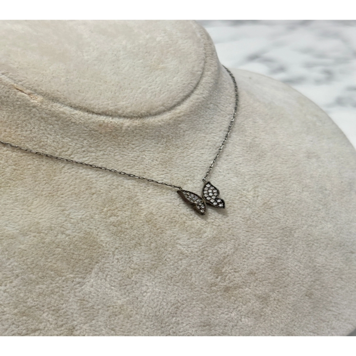 925 Ayar Gümüş Minimal Kelebek Modeli Gümüş Kolye