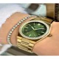 FERRUCCİ YEŞLİ KADRANLI TAŞLI GOLD METAL KADIN KOL SAATİ