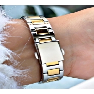 Altın - Gümüş Rengi Çelik Kordon Kadın Kol Saati 03386