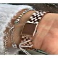 FERRUCCİ KARE KADRANLI ETRAFI VE RAKAMLARI TAŞLI ROSE METAL KADIN KOL SAATİ