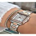 FERRUCCİ KARE TAŞLI ROSE GÜMÜŞ METAL KADIN KOL SAATİ