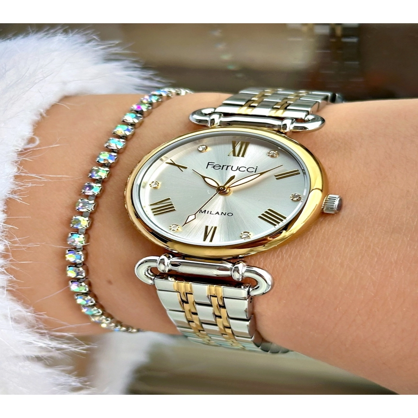 FERRUCCİ GOLD GÜMÜŞ METAL KADIN KOL SAATİ
