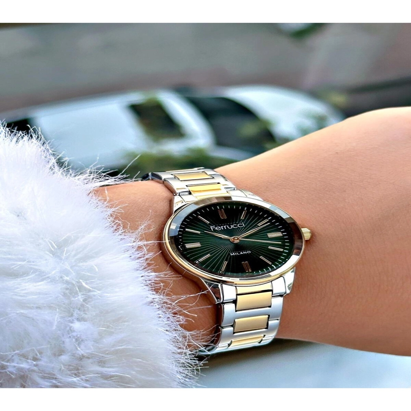 Altın - Gümüş Rengi Çelik Kordon Kadın Kol Saati 03386 hover