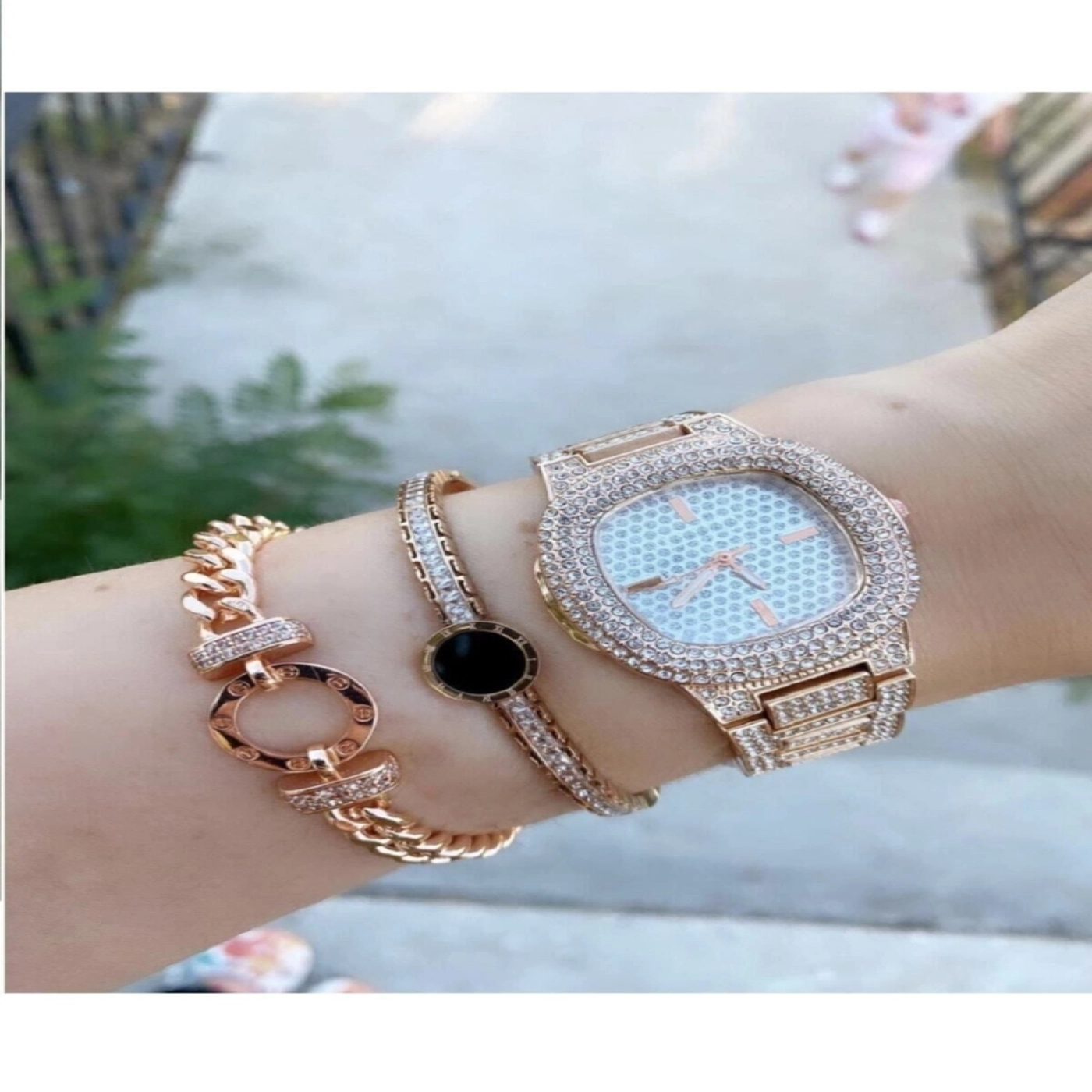 Yüksek Kalite Full Taşlı Patek Çelik Kordon Saat hover