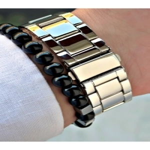 Özel Tasarım Premium Seri Metal Kordon Rakamlı Erkek Kol Saati-Bileklik Hediyeli