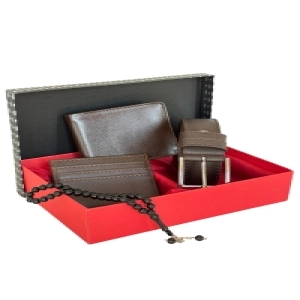 Premium Serisi Özel Kutulu Lüks Deri Klasik Cüzdan Kemer Kartlık Ve Tesbih Erkek Seti