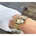 FERRUCCİ RAKAMLARI TAŞLI KARE GOLD METAL KADIN KOL SAATİ