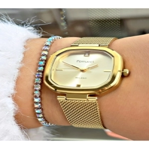 KARE GOLD KADIN HASIR KOL SAATİ