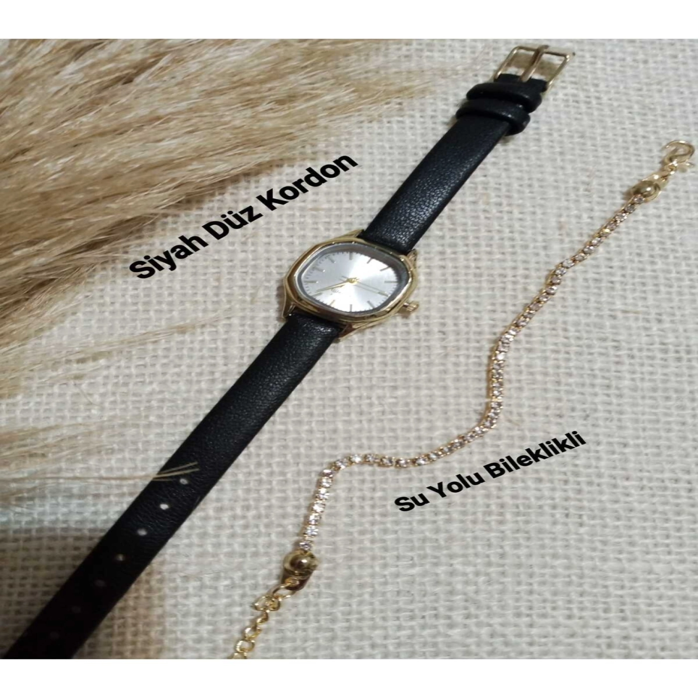 Clair Model Siyah Renk Kordon Kadın Kol Saati Saat SU YOLU BİLEKLİKLİ bb0009 hover